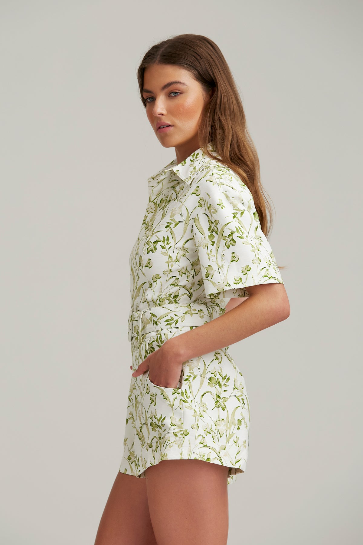 Finders - Carlotta Playsuit - Sage Botanic