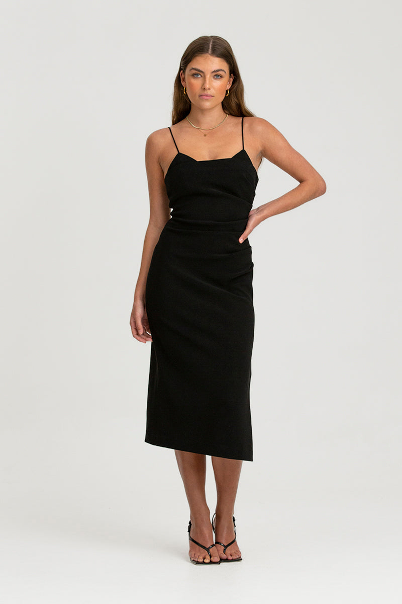 Finders - Emily Midi Dress - Black