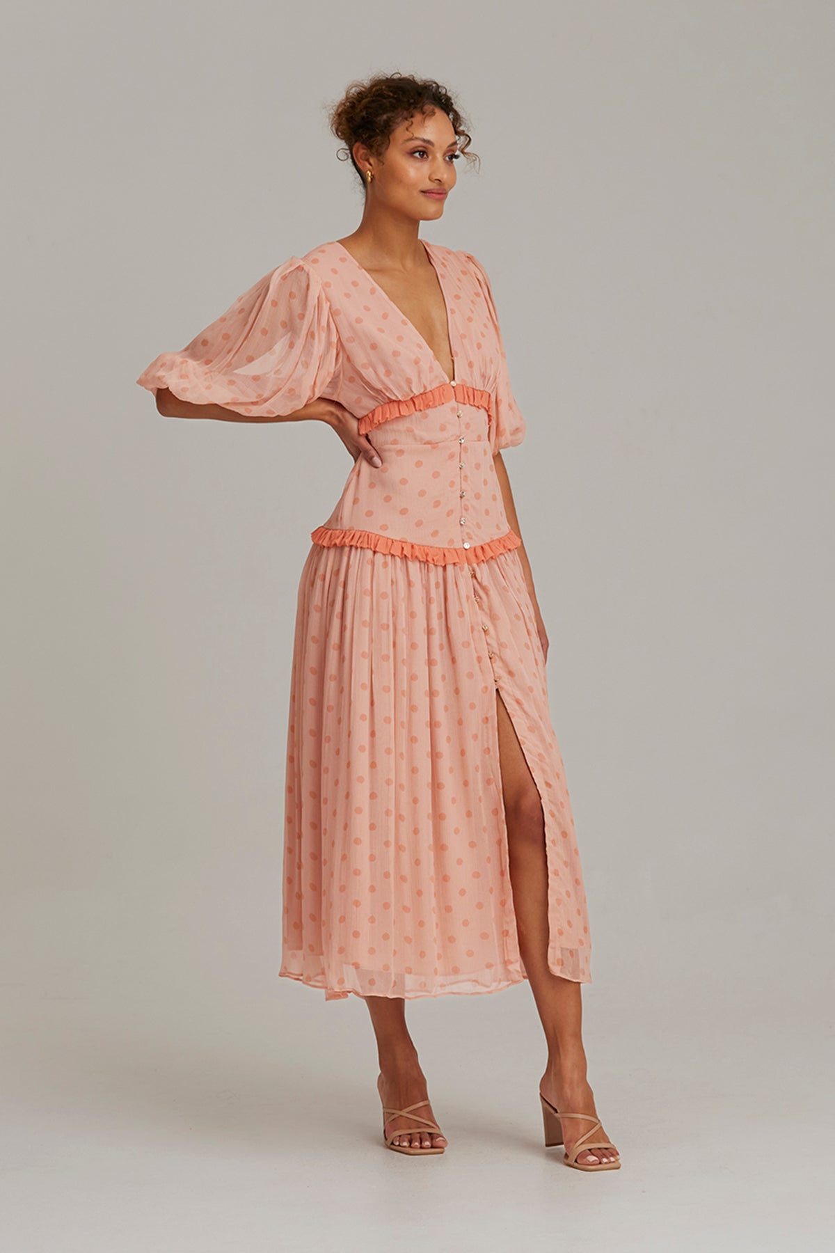 Keepsake - Amica-About Us Midi Dress - Apricot Spot