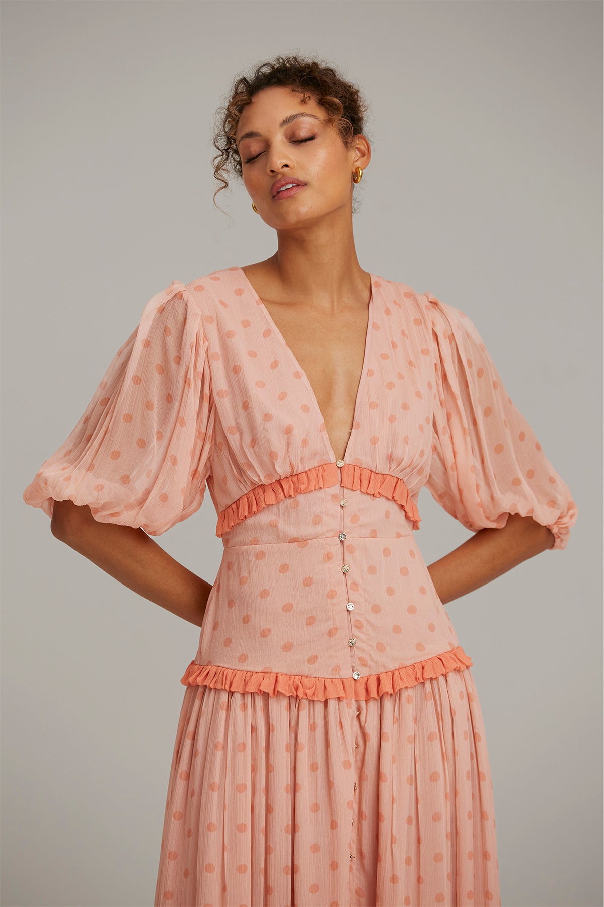 Keepsake - Amica-About Us Midi Dress - Apricot Spot