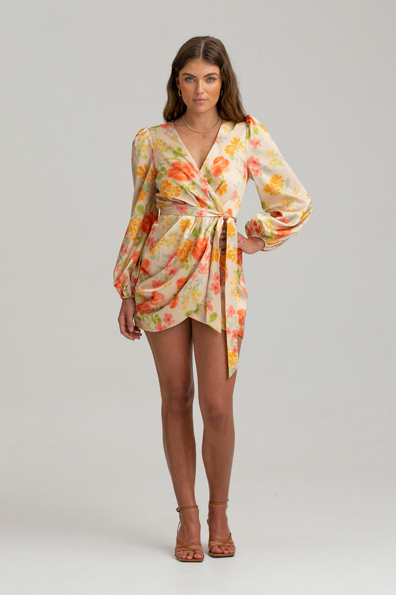 Finders - Brigita LS Mini Dress - Blurred Blossom