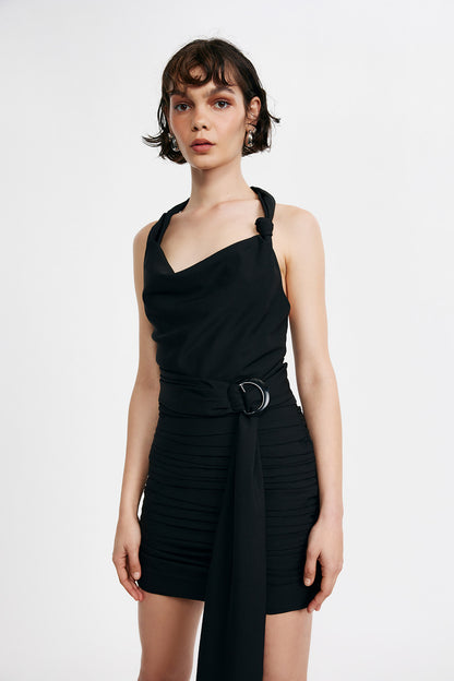 C/MEO Collective - SLOW RUSH MINI DRESS - BLACK