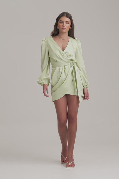 Finders - Brigita LS Mini Dress - Kiwi