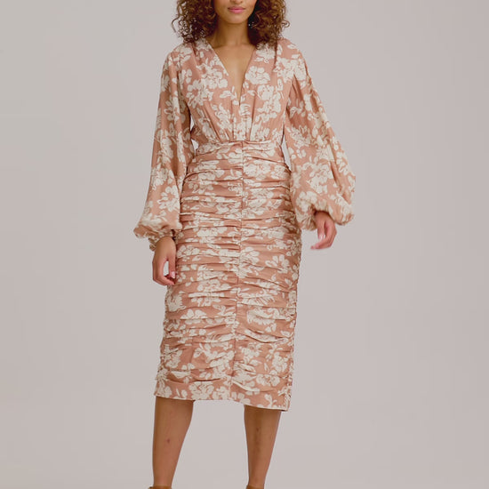 Keepsake - Rosa Ls Midi Dress - Floral Clay – Fashion Bunker