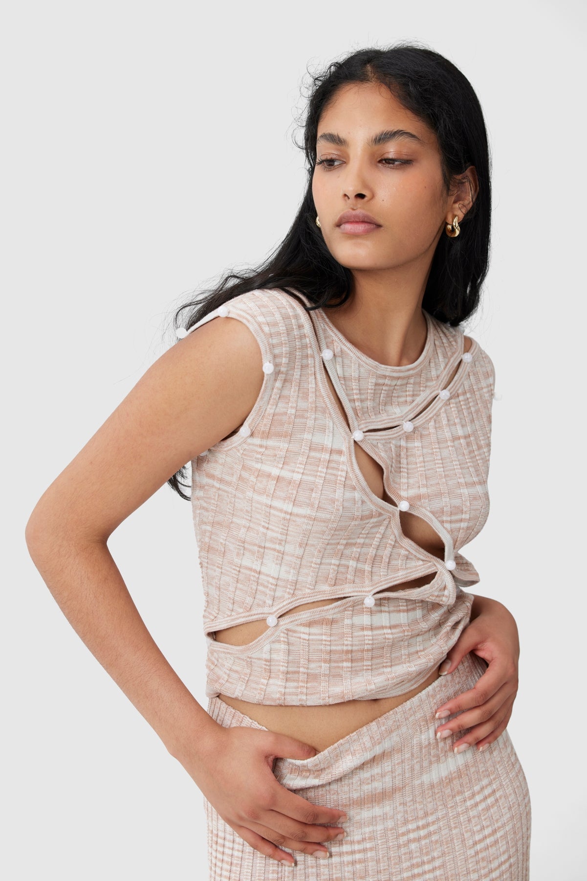 C/MEO Collective - Eventually Knit Top - Tan Marle