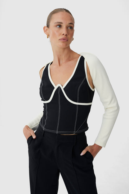 C/MEO Collective - Still Here Corset - Black W Butter