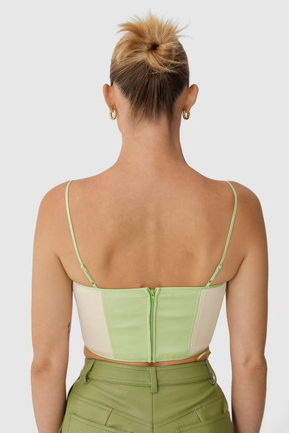 Finders - Tiana Corset - Cream And Lime