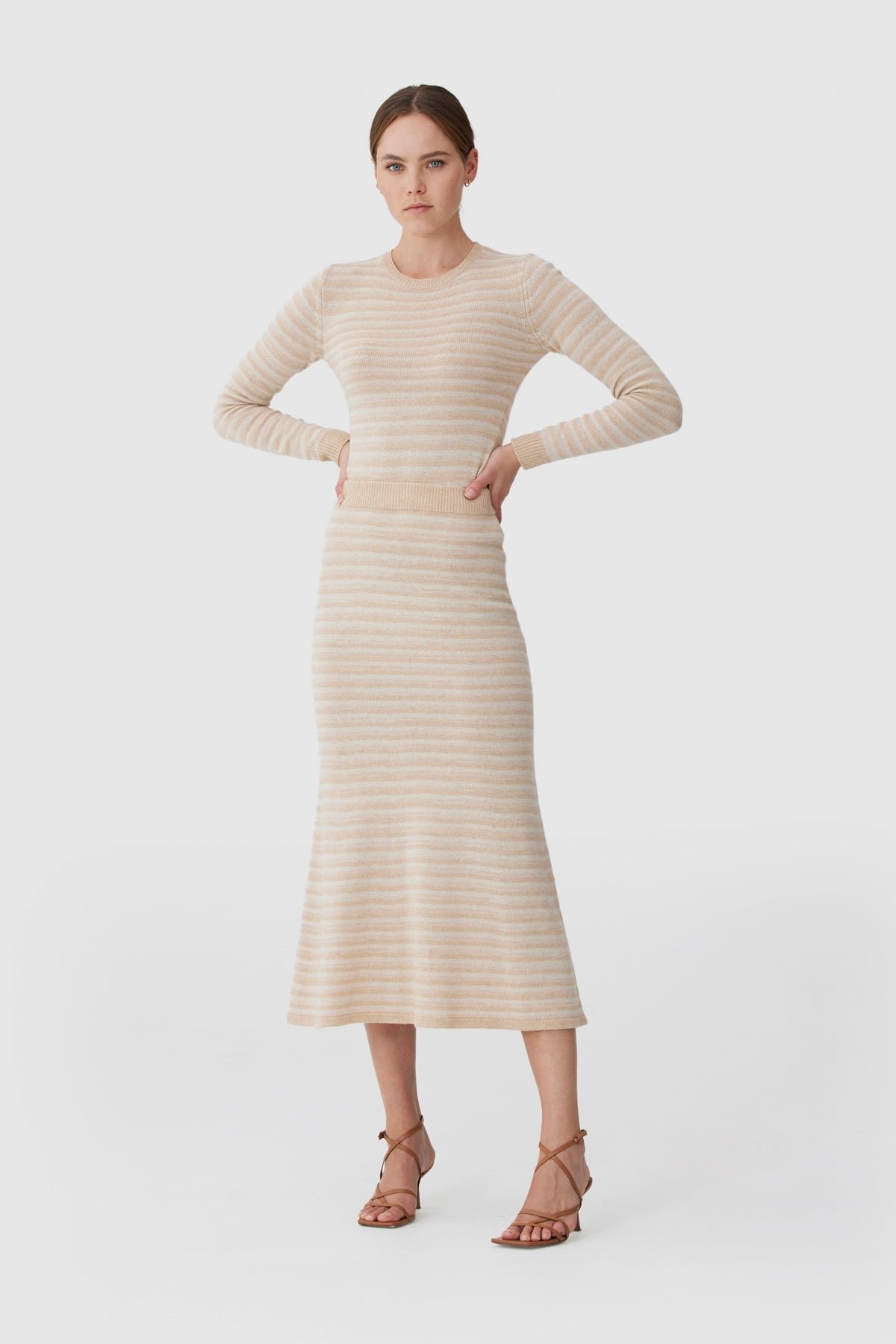 Keepsake - Oceana Knit Skirt - Camel Stripe