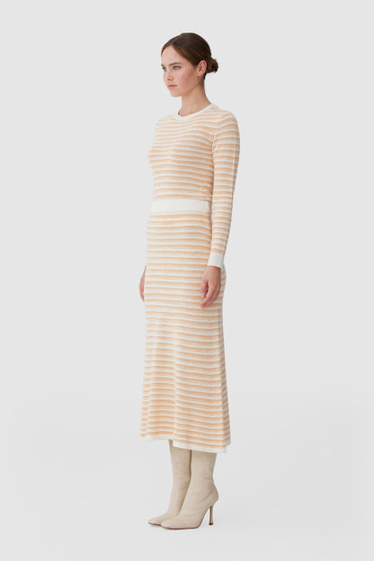 Keepsake - Oceana Knit Skirt - Sand Stripe
