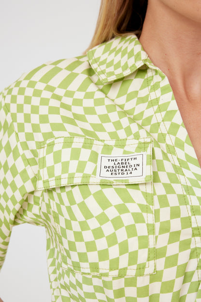 The Fifth Label - Thriller Top - Olive Check